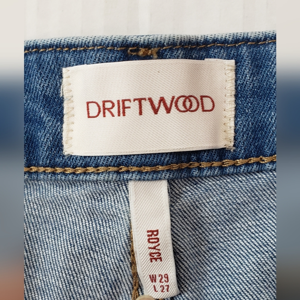 Driftwood Royce Straight Frayed Hem Jeans Size 29 Capsule Wardrobe Boho - Picture 8 of 12